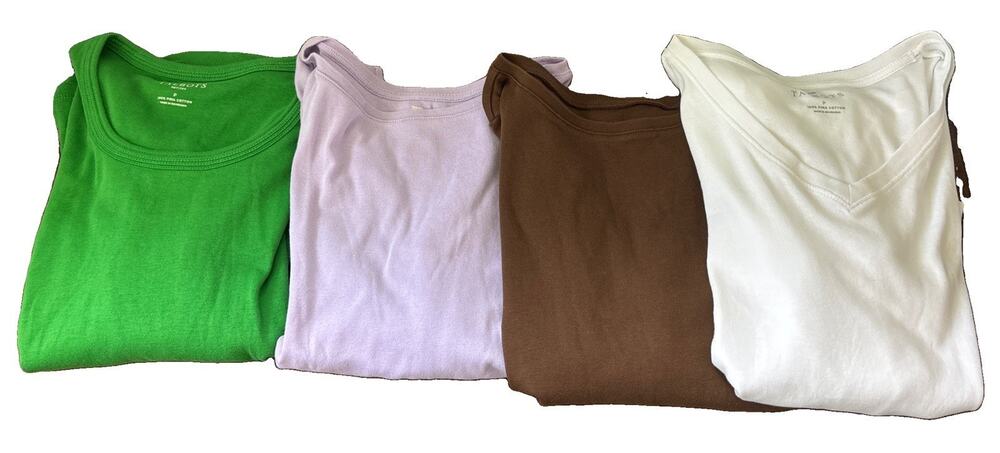 Lot Of 4 Talbots Petites 3/4 Sleeve T-shirts Size P/XS Casual 100% Pima Cotton